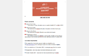 Le pass sport est de retour