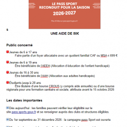 Le pass sport est de retour